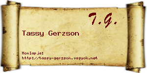 Tassy Gerzson névjegykártya